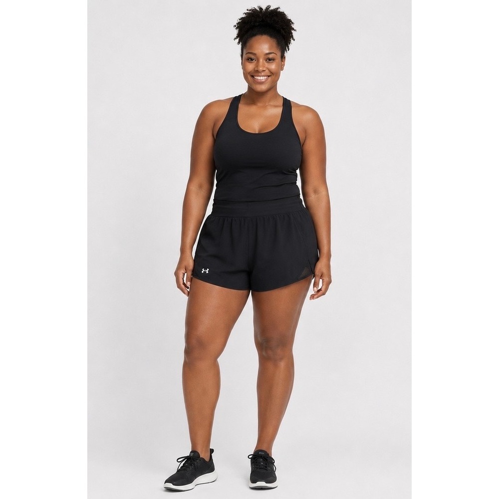 Under Armour Womens XL Black HeatGear Fly By 2.0 Running Shorts
